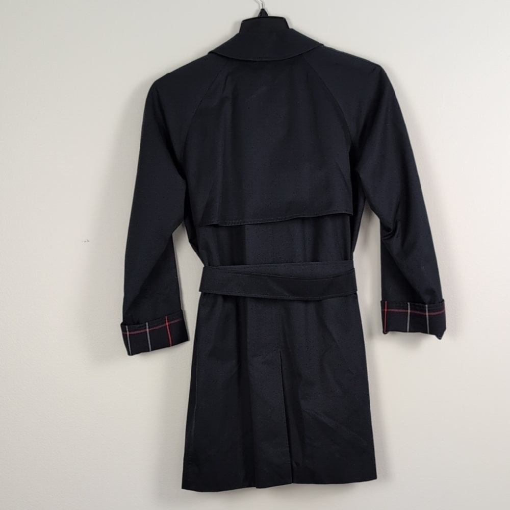 Vintage Burberrys London Belted Trench Coat with White And Red Accents - Picture 6 of 11